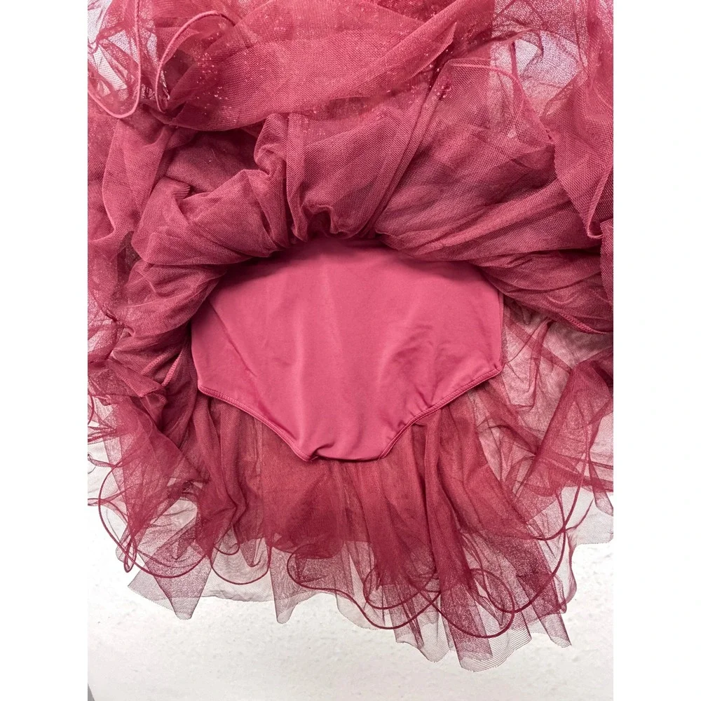 Weissman Kids Maroon Sequin Tulle Dance Costume Tutu Dress Size M
